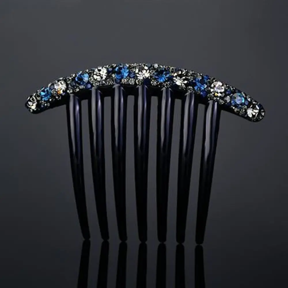 Simple Grace Acrylic All-match Colorful Women Hair Accessories Korean Style Headwear Rhinestone Hair Comb Seven-tooth Comb