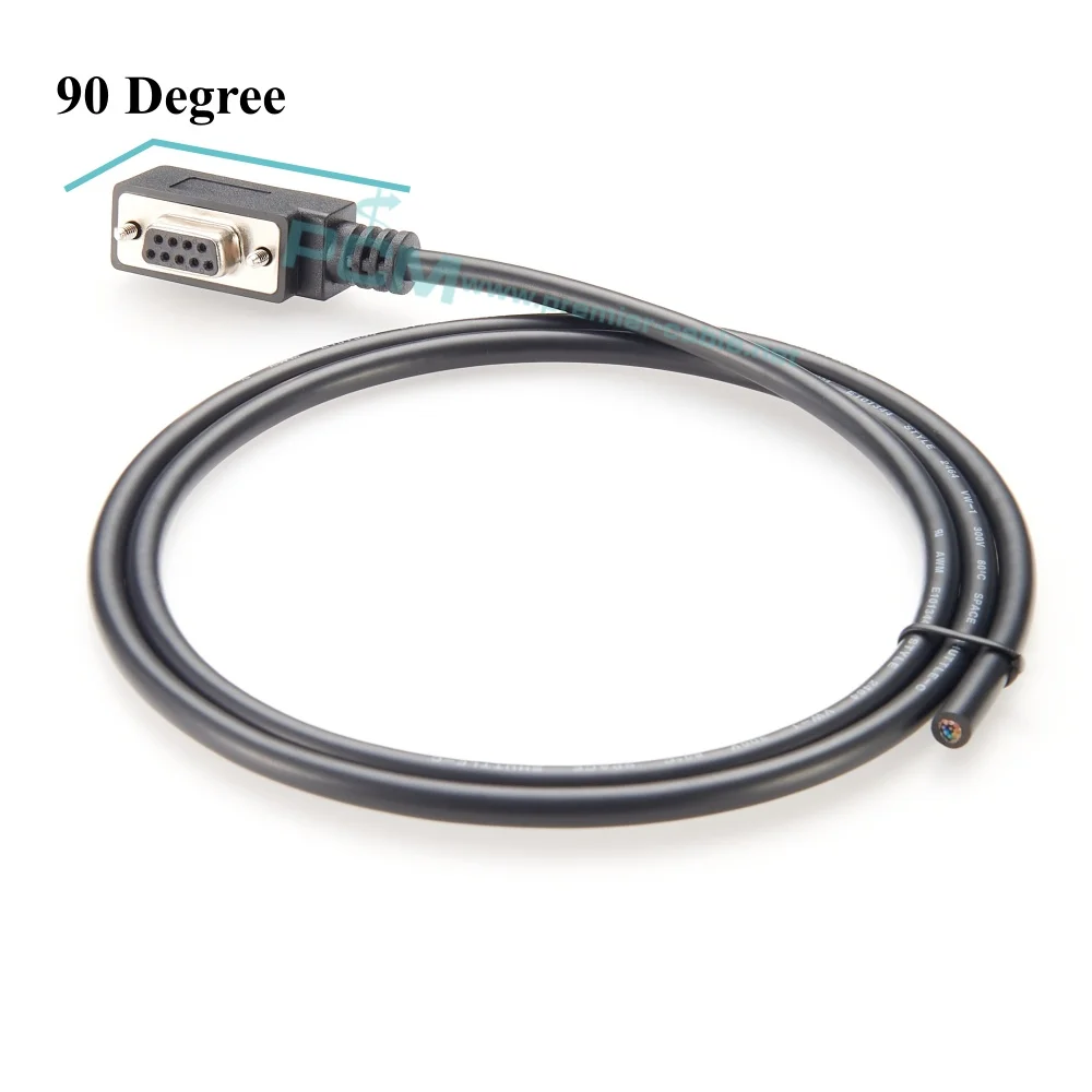 

Low Profile DB9 Female Right Angle Single Ended RS232 Serial Cable, Left Angled D-Sub 9 Pin RS232 Serial Cable for Programming