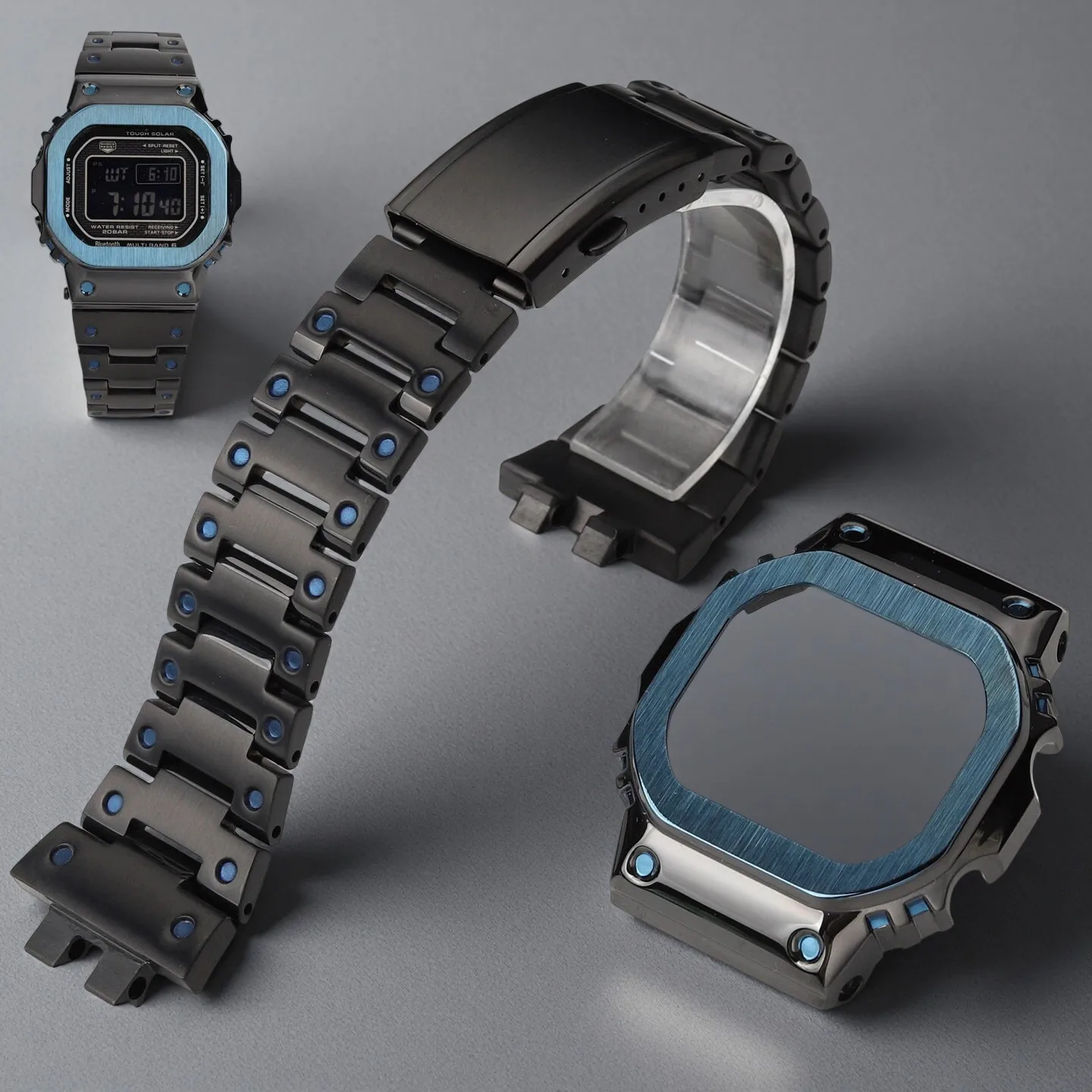 Suitable for Casio Small Square GMW-B5000 MRG-B5000 Stainless Steel Case Strap Retrofit Replacement Kit