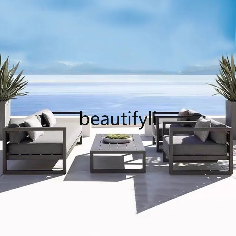 

Outdoor sofa terrace garden leisure furniture single sofa coffee table combination