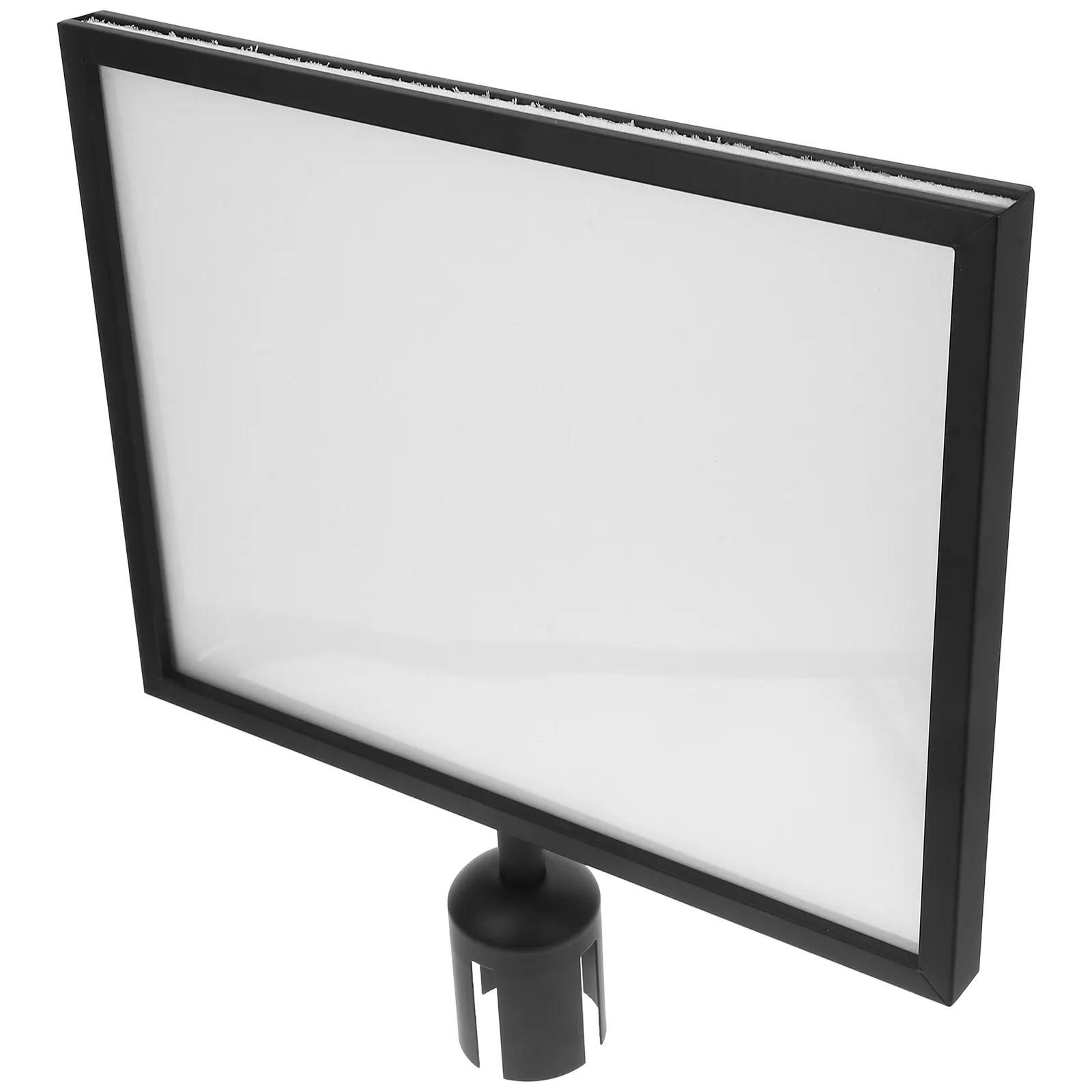 Sign Holder for Stanchions Retractable Belt Stanchion Sign Frame Vertical Portrait Top Stand Metal Frame Queue Barrier Display