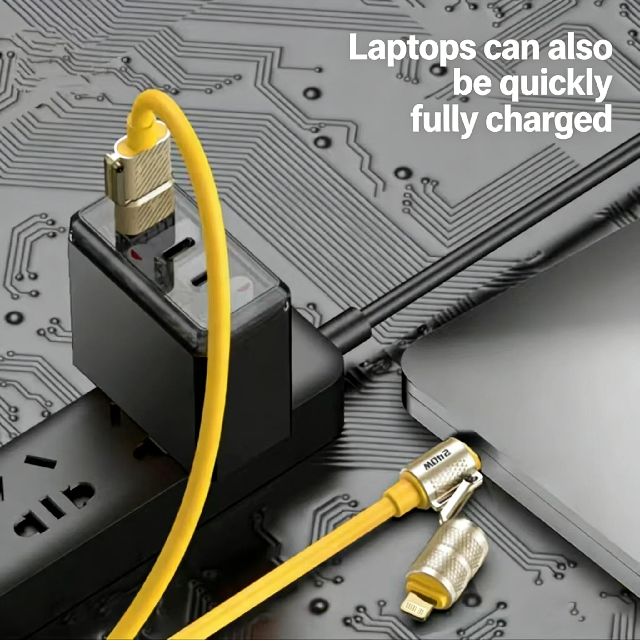 Space Saving Zinc Alloy Multi Function Data Cord 240W Rapid Charge Student Dorm Multi Brand Smartphones Simultaneous Refuel Wire