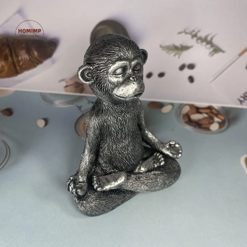 

Resin Monkey Figurine Unique Modern Monkey Statue Handicraft Animal Miniatures Sculpture For Meditation Zen Spiritual