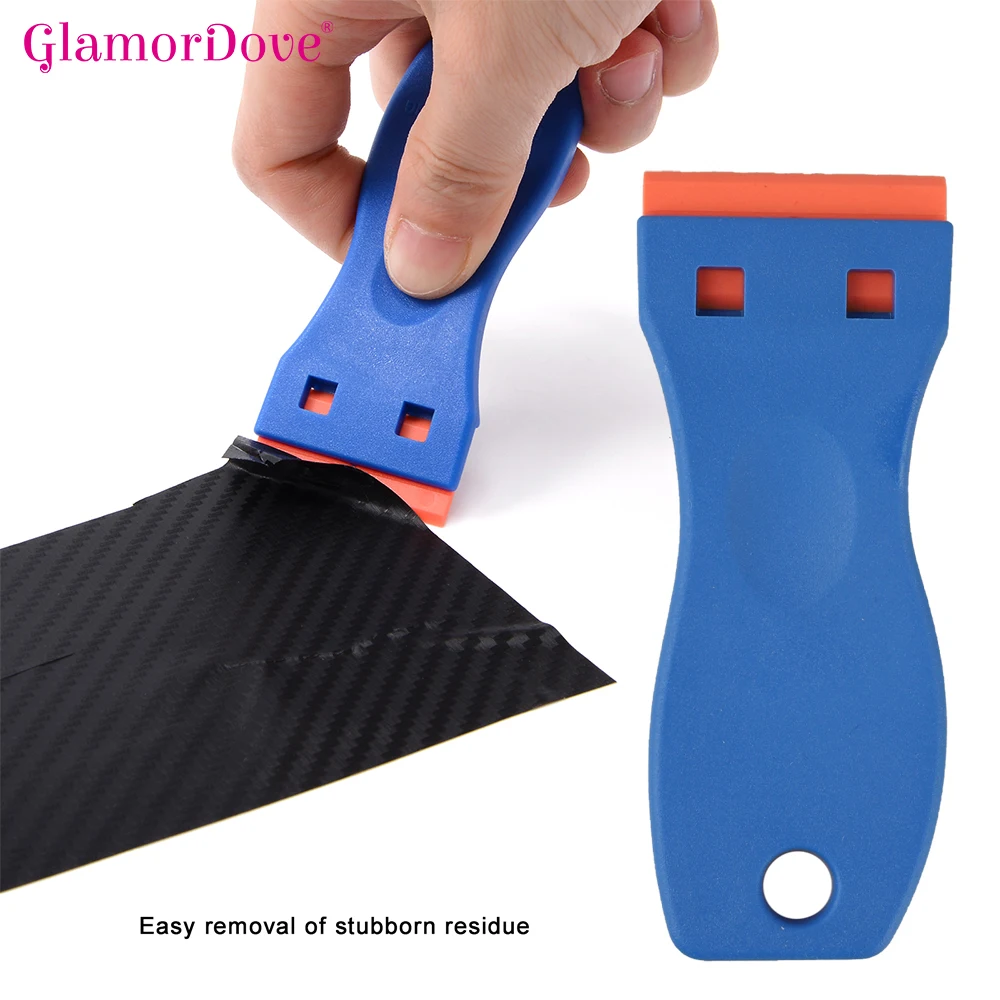 GlamorDove Plastic Scraper Tool with 10PCS Plastic Blades for Removing Glue Hair Extension Tool for Removing Adhesive Labels