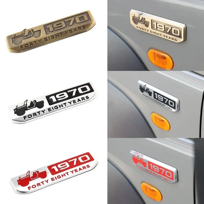 Car Logo 1970 Commemorative Mark Metal 3D Sticker  Exterior Accessories For Suzuki Jimny JB23 JB43 JB64 JB74 2007-2021