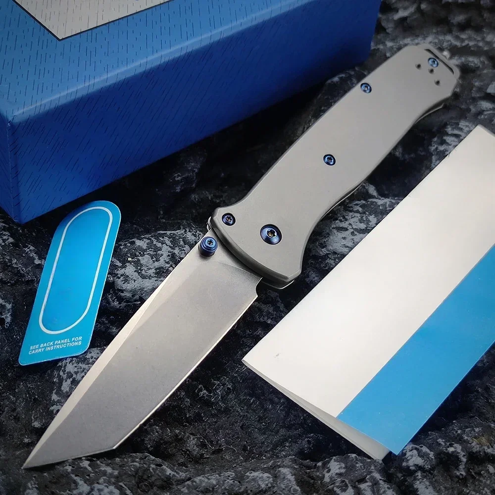 

Portable BM 537 Folding Knife Serrated/ Full Blade Utility Kitchen Household Pocket Knife Titanium Alloy Handle Fruit Knife