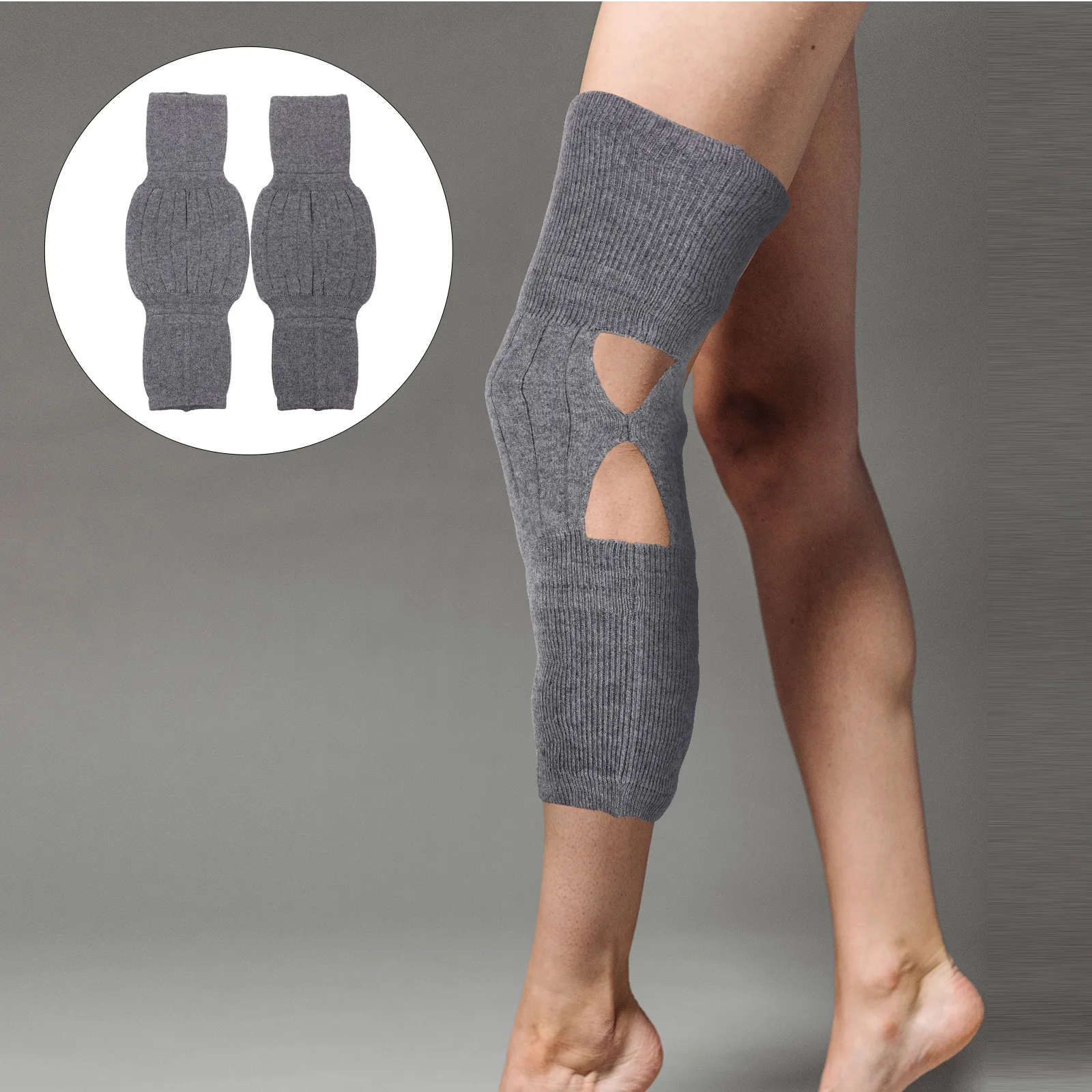 

2 pcs Breathable Thermal Knee Warmers Cycling Running Basketball Support Braces Reusable Durable Warm Pads For
