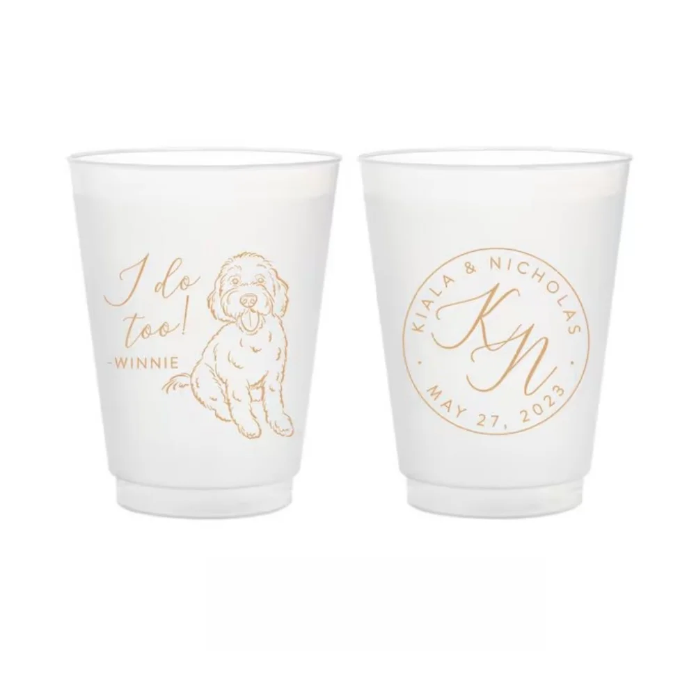 

Frosted Unbreakable Plastic Cup - Custom Pet Illustration - I do too！ - Wedding Favors, Frosted Cups, Wedding Cups, Drink Cup