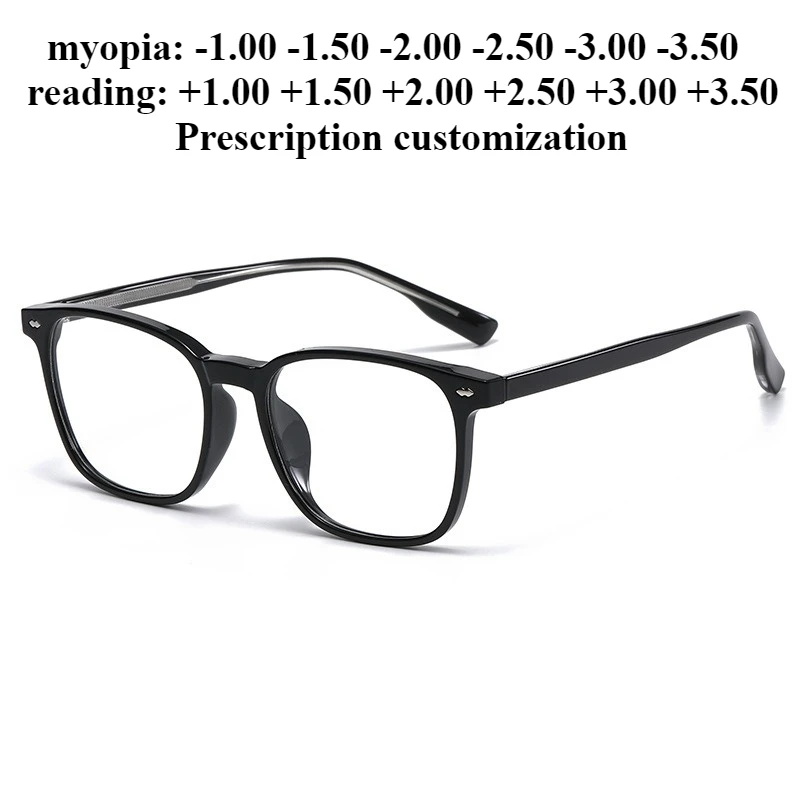 

52mm Men's Rectangular Eyeglass Frame Anti-Blue Light Reading Glasses Fashion Acetate Prescription Eyeglasses Frame for Women
