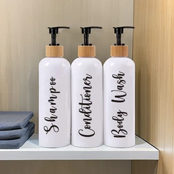 Bathroom Shampoo Dispenser Lotion Bottle With Pump Refillable Shower Gel Conditioner Storage Bottle Waterproof Label 500ML