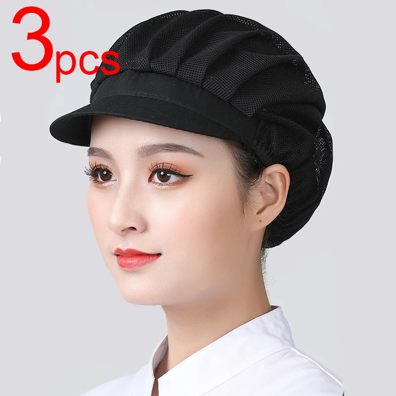 3 pièces Service alimentaire travail chapeau Chef chapeau cuisine cuisson hygiénique casquette Service alimentaire cheveux filets usine groupé cheveux travail bandeau chapeau