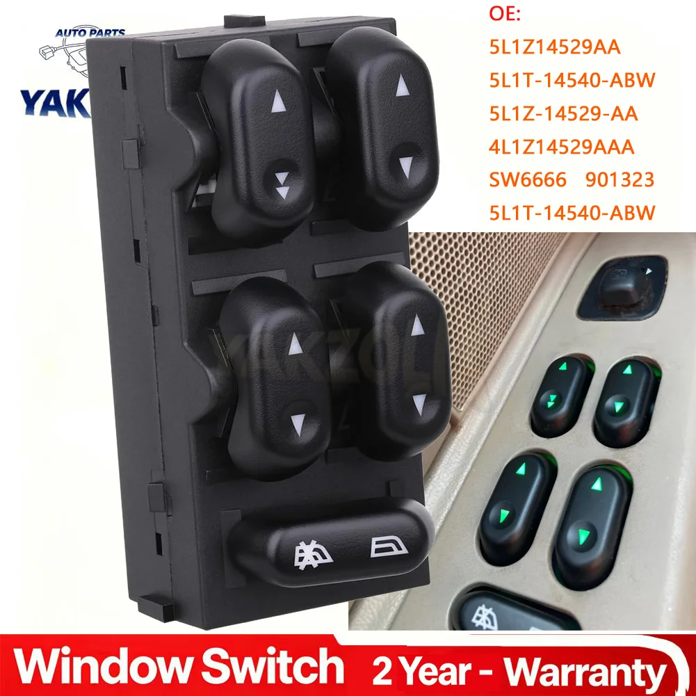 Power Window Switch Lifter Button for Ford F150 Crown Victoria Expedition Mercury Grand Marquis Lincoln Mark LT 5L1Z14529AA