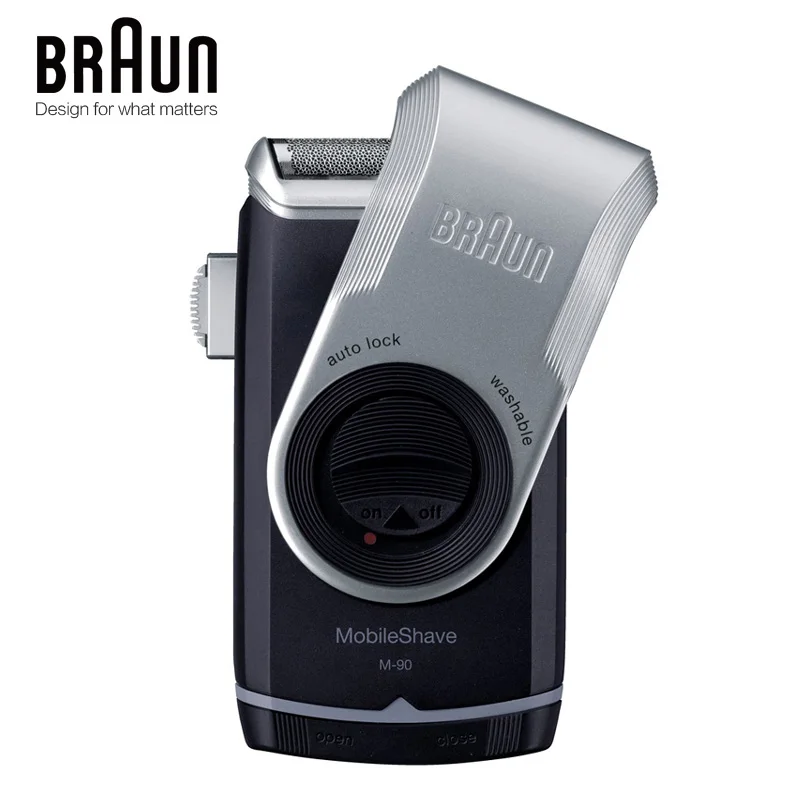 Braun Electric Razor for Men M90 Mobile Electric Shaver with Precision Trimmer Wide Floating Foil Washable Travel Razor for man