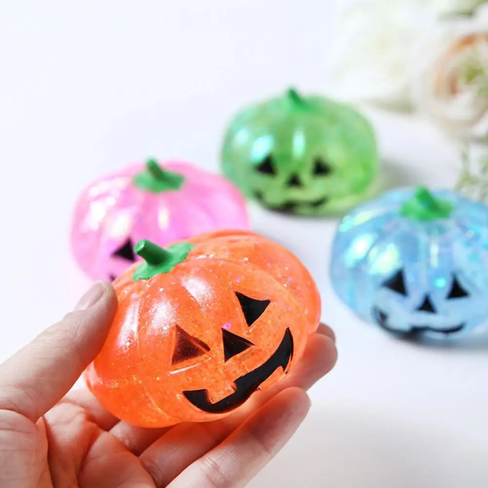 Juguete antiestrés de calabaza de dibujos animados, Tpr suave, cabeza de calabaza de Halloween, juguete para apretar para aliviar la ansiedad, juguete antiestrés para adolescentes