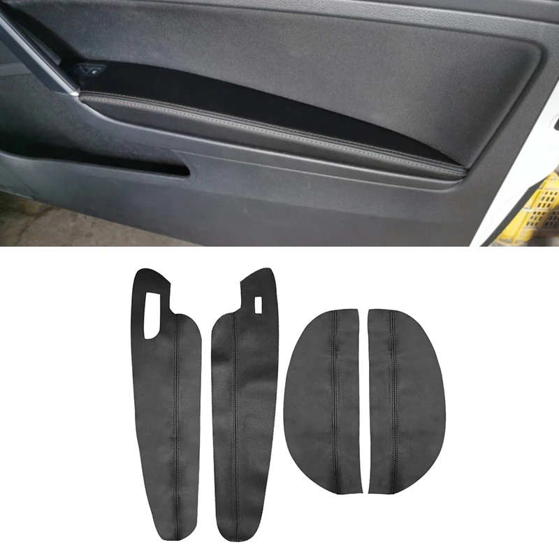 ONLY 3 DOORS CAR Armrest Leather Cover For VW Golf 7 MK7 2014 2015 2016 2017 2018 4pcs Interior Door Armrest Panel Cover Trim