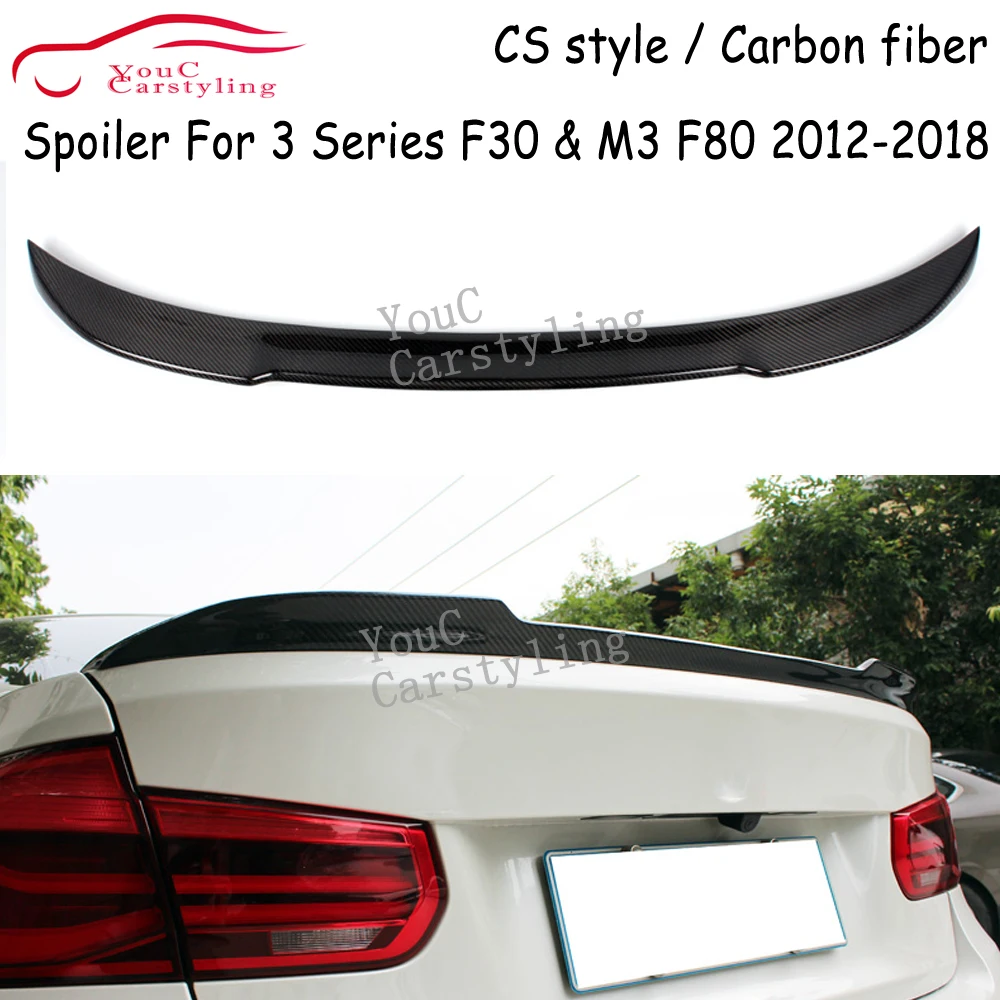 

F30 CS Style Carbon Fiber Rear Spoiler Wing For BMW 3 Series F30 & M3 F80 4-door Sedan 2012-2018 Trunk Boot Lip