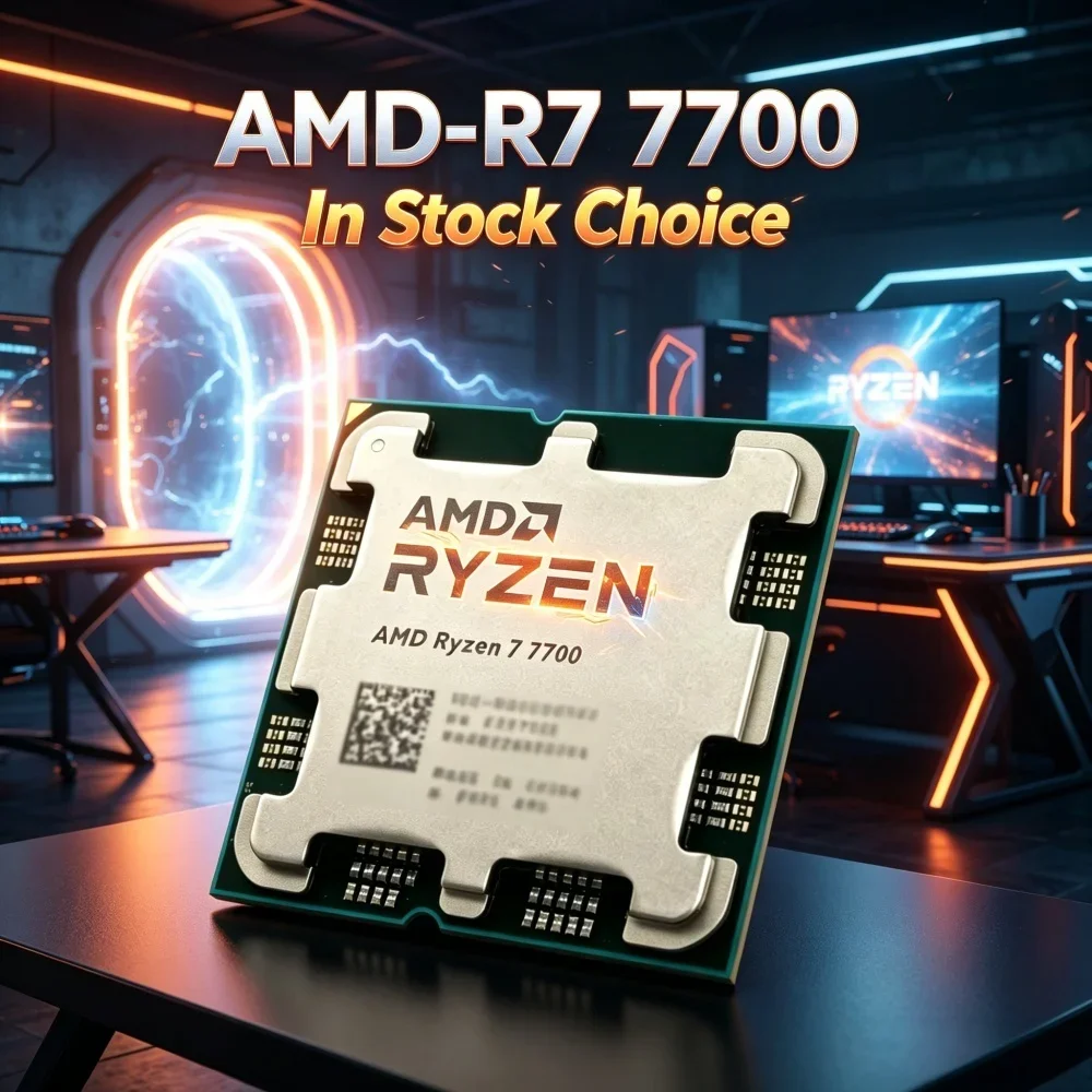AMD R7 7700 Unlocked Gaming Processor, 8-Core 16-Thread, 5.3GHz Boost, AM5 Socket Loose Version No CoolerAMD