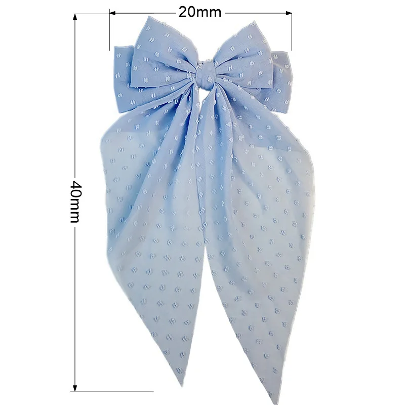 New Fashion Chiffon Bow Hair Clip Women Solid Spring Clip Hair Pin Retro Bow Hairpins Simple Headband Girls Hair Accessories