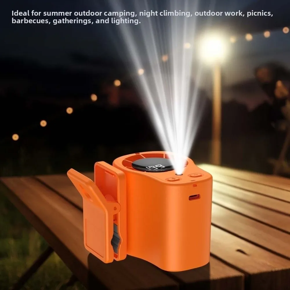 High Speed Waist Fan LED Display Brushless Motor Clip on Fan Rechargeable Stepless Wind Stroller Fan for 3.7V/1800mAh Golfing