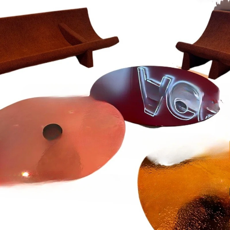 

Coffee table natural marble travertine high-end living room cafe glass small coffee table