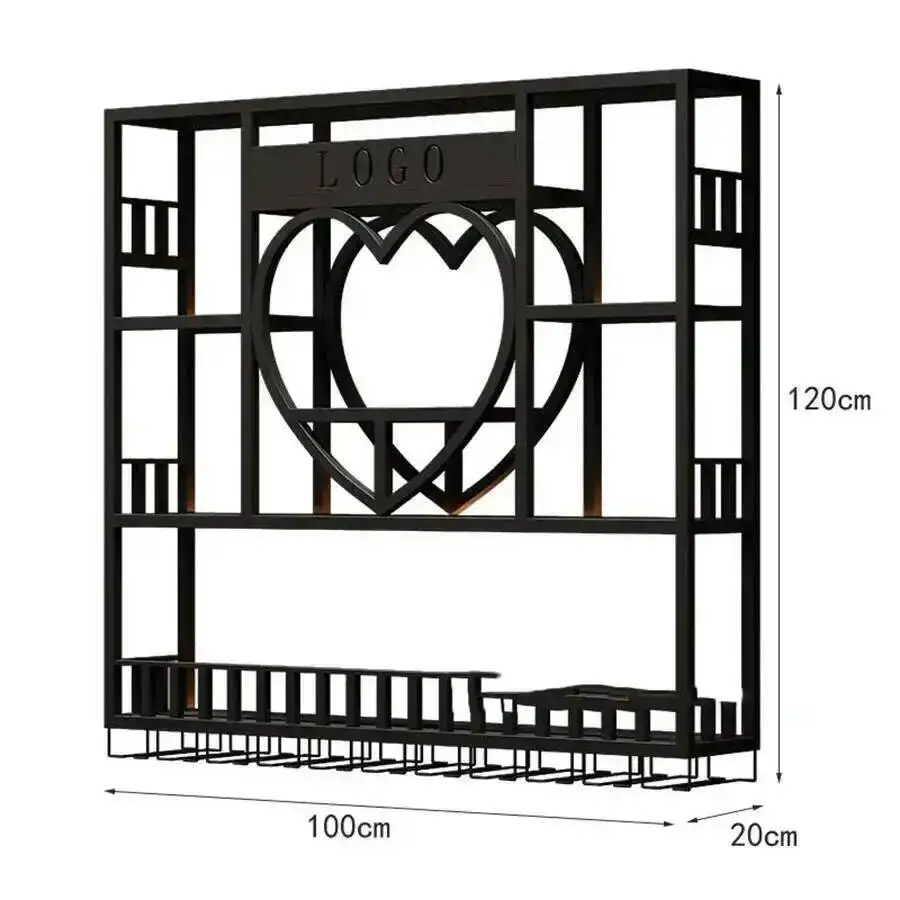 

Винная стойка, металлическая промышленная решетчатая витрина, модульная квадратная настенная витрина, золотая витрина, винный шкаф, маленькая клубная мебель Vitrinas