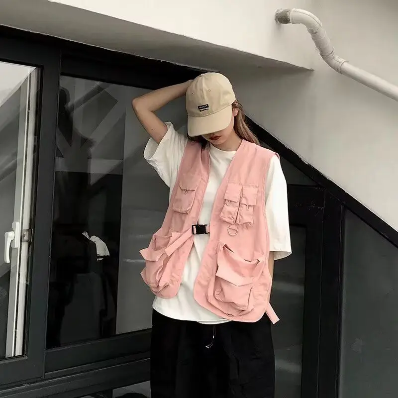 

Мужской уличный рабочий жилет большого размера, многофункциональный, для фотосъемки, свободного кроя, повседневный, из полиэфирного волокна, круглый вырез