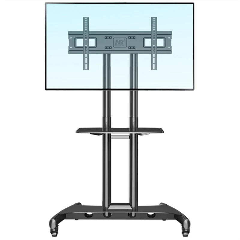Corner Mobile Tv Trolley Stand  Motorized Cart Monitor Mount  Bracket Tripod Lcd Led Audio Vesa  Floor Swivel Pillar
