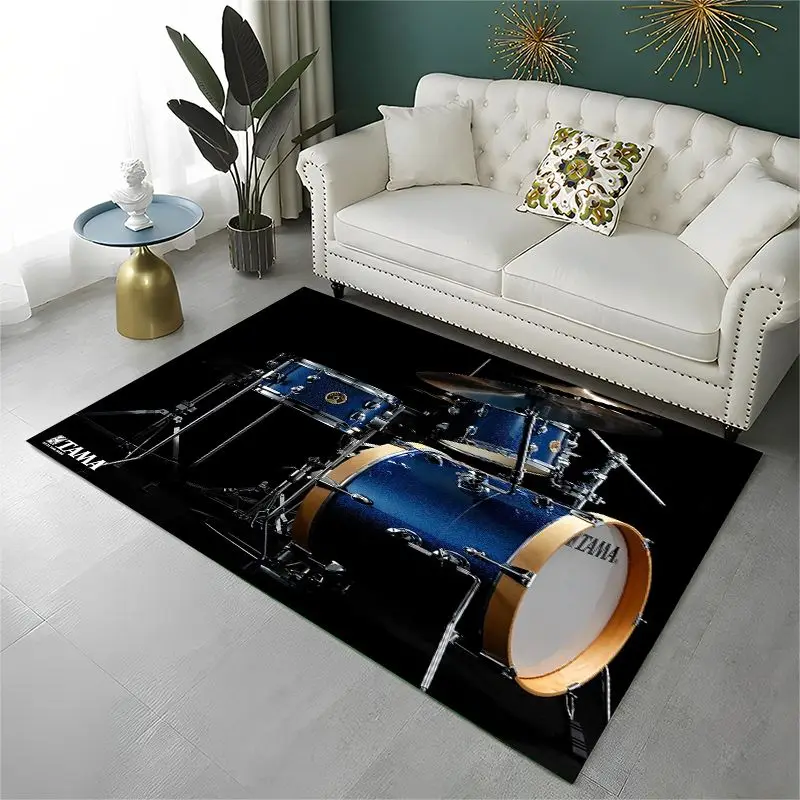 Retro Drum Set Music Instruments Drum Kit Large Area Rug Non-slip Durable Carpet for Bedroom Living Room Sofa Doormat Home Decor - view 6