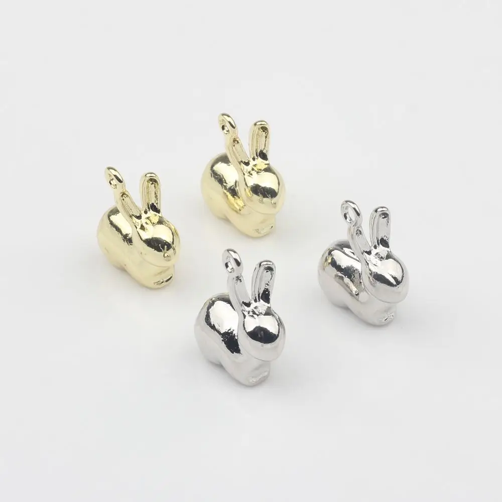 Zinc Alloy Cute Mini 3D Cartoon Animal Rabbit Charms 10pcs/lot For DIY Jewelry Earrings Making Finding Accessories