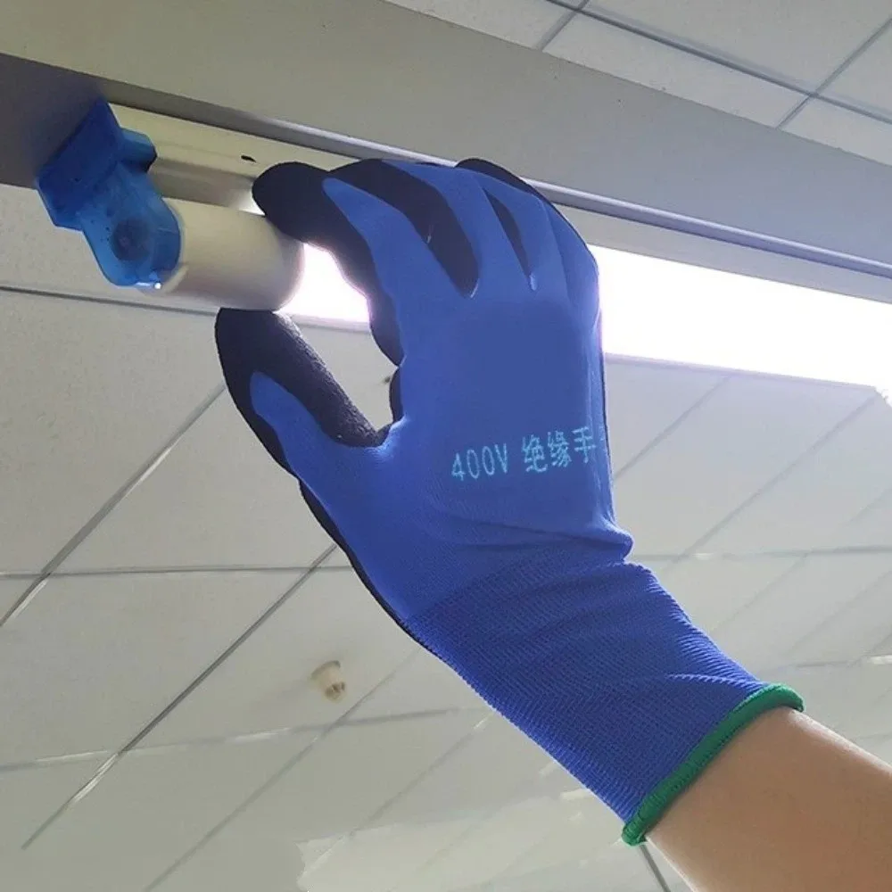 1 Pair Withstanding Voltage 400V Electrician Insulating Gloves High Elasticity Anti-Static Safety Protective Gloves