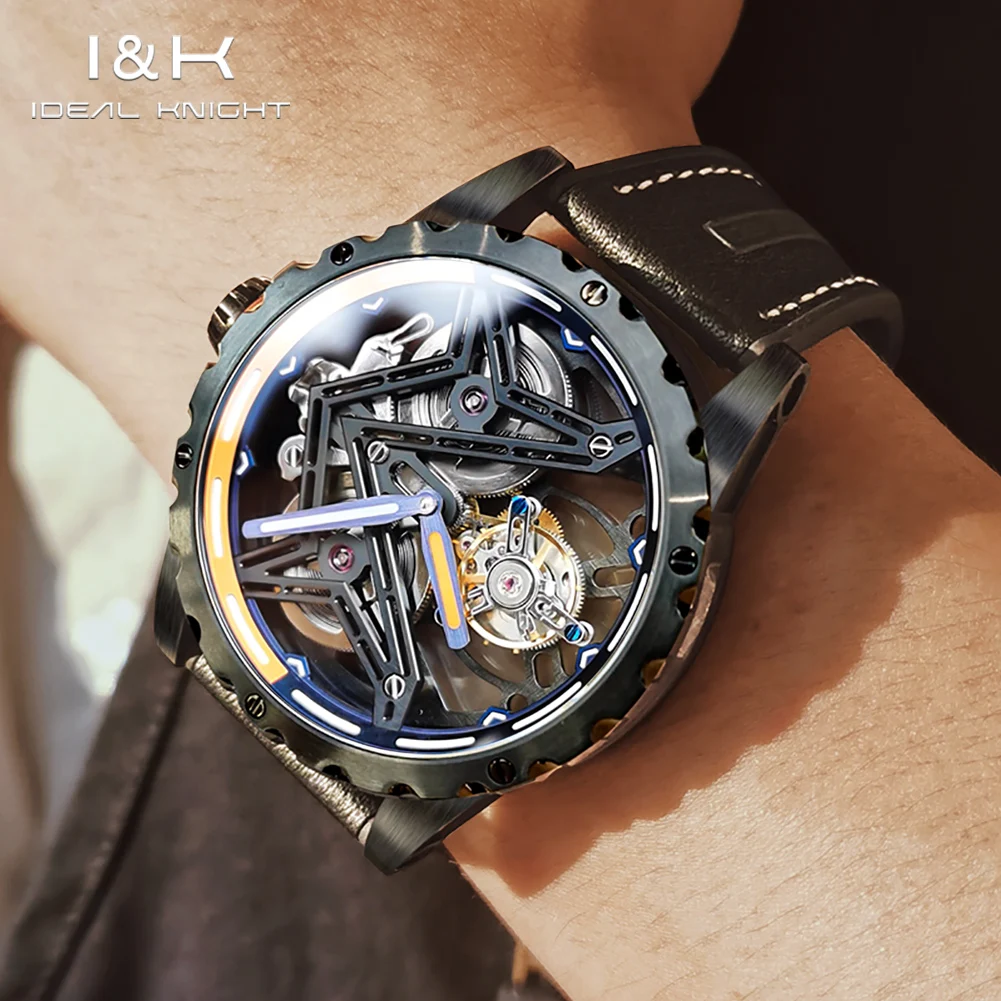 IDEAL KNIGHT 6803 Real Tourbillon Mechanical Watch for Men Fully Hollow Limited Edition Luxury Man Watch (The Great Wall Series)