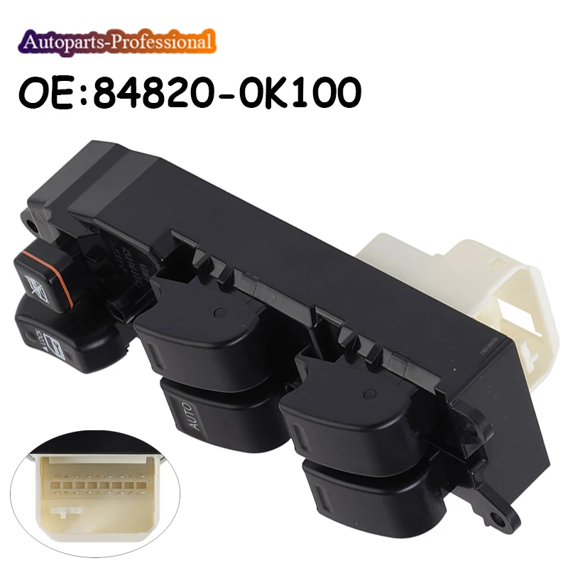 車用電動パワーウィンドウマスタースイッチボタン-848200k100-84820-0k100-2004-2015-トヨタ-フォーチュナー-ハイラックス対応
