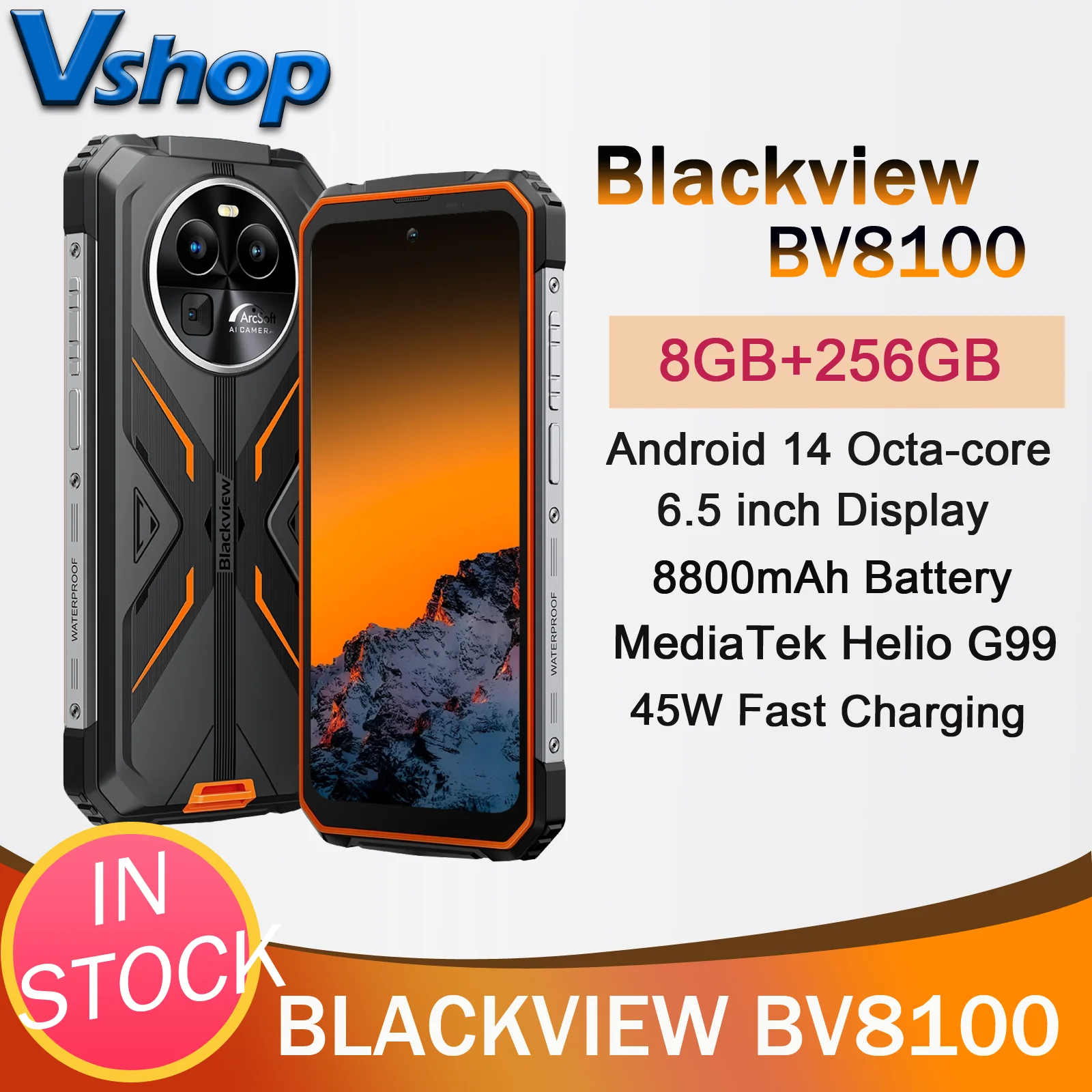 Blackview BV8100 Rugged Phone 8GB+256GB 6.5