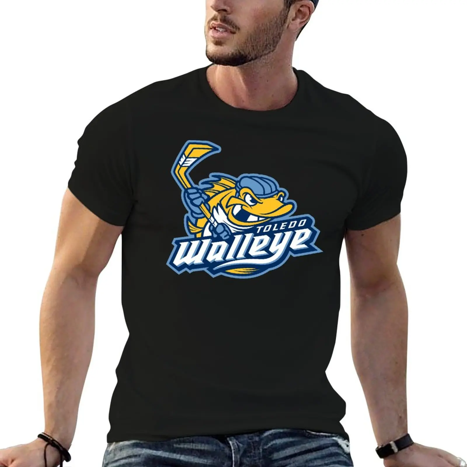 

Toledo Walleye T-Shirt cotton tshirt 100% anime t shirts for man T-Shirt
