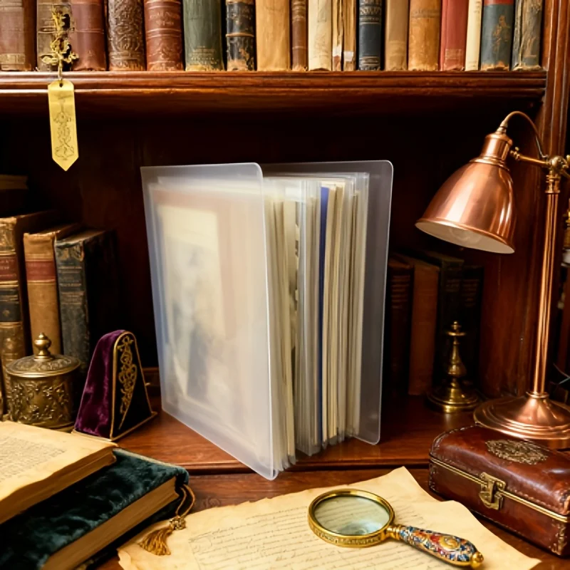 Libro de almacenamiento transparente para pegatinas de gran capacidad, 40 páginas, organizador de archivos A6, adecuado para fotos y notas (sin incluir pegatinas)