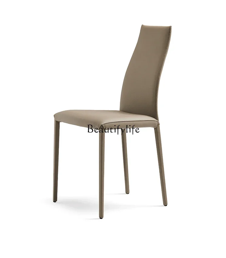 

pg45Italian Minimalist Modern Minimalist Restaurant Armchair Nordic Designer Soft Bag Genuine Leather Chair