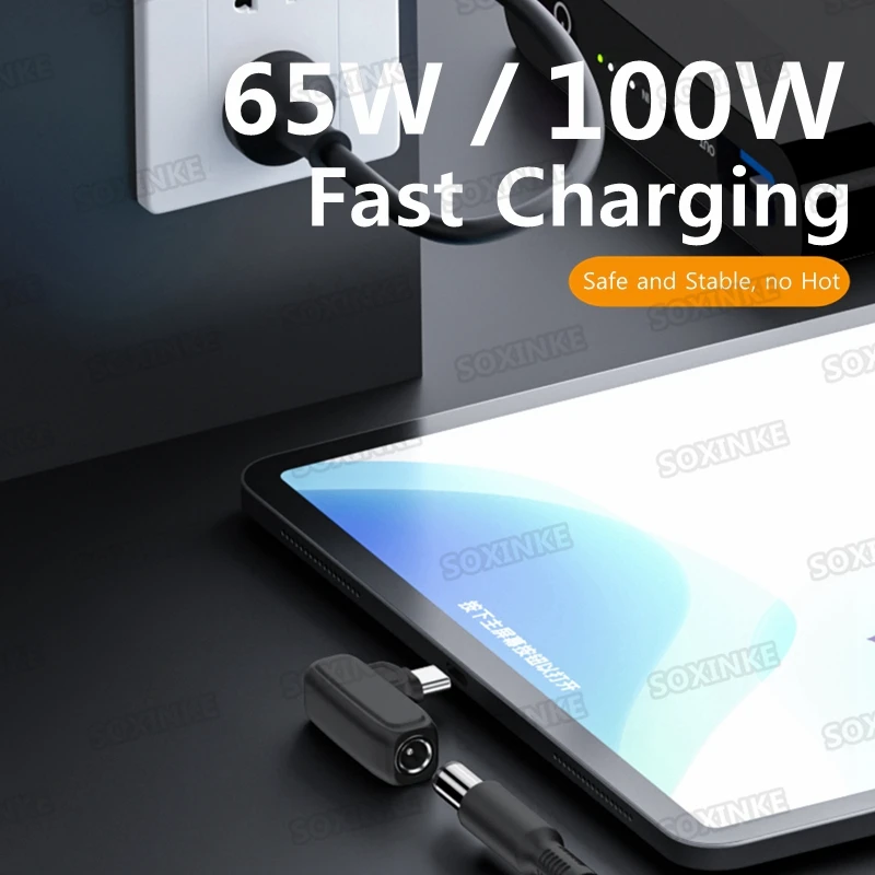 65W PD Power Charging Adapter Type C male output to DC 7.4mm x 5.0mm (7.4x0.6) Converter for MacBook huawei Xiaomi OPPO Samsung