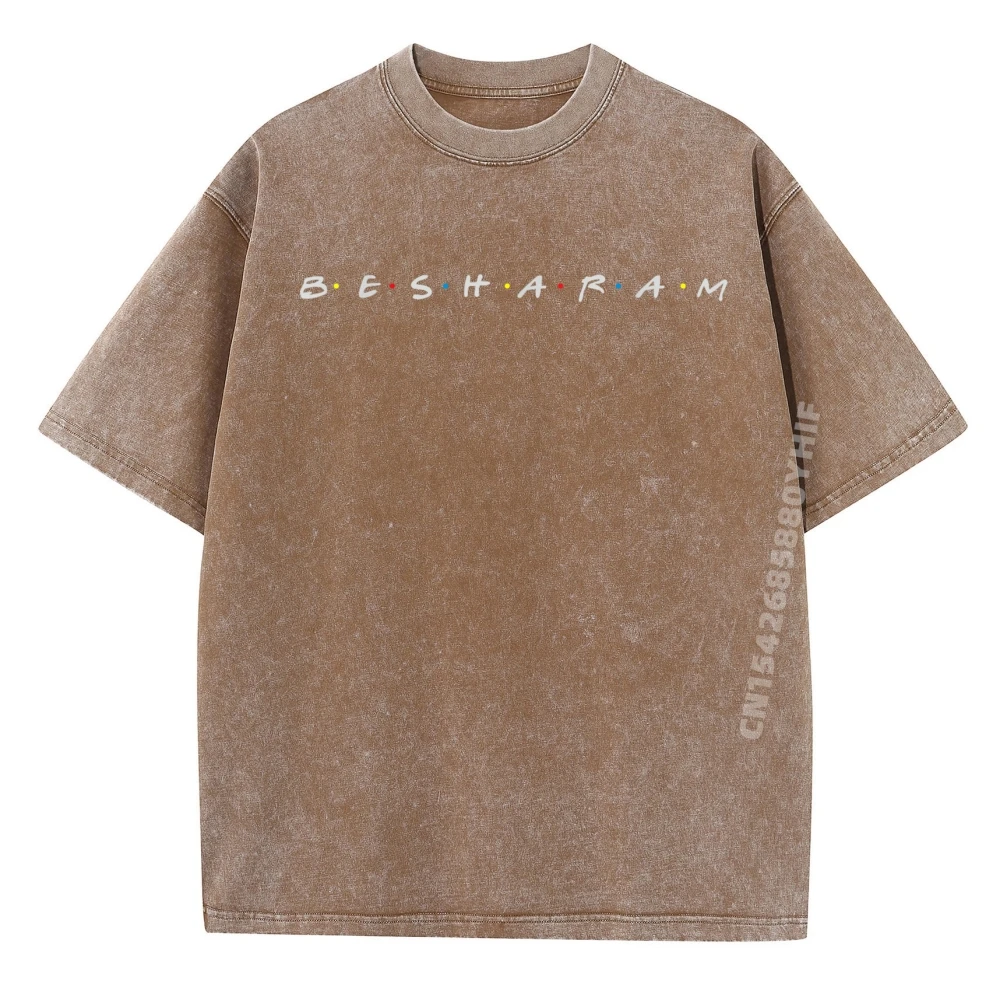 

Besharam Desi Memes Bollywood Love Tops & Tees Discount Fashion T-shirts For Men Outdoor Washed Cotton Fabric Men T Shirt
