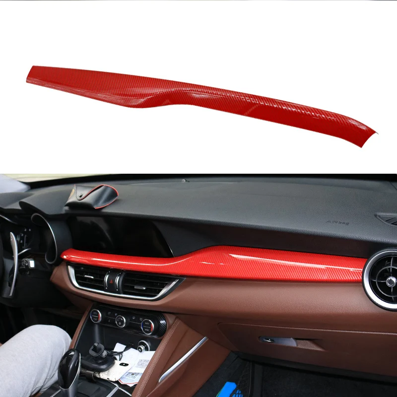 

Car Dashboard Decoration Cover Strips Central Control Strip Trim Stickers Interior Modification For Alfa Romeo Stelvio 2016-2019