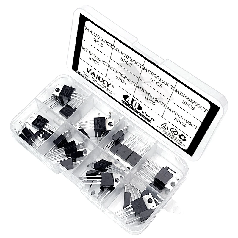 8 values schottky diode kit MBR10100CT MBR10200CT MBR20100CT MBR20200CT MBR30100CT MBR30200CT MBR40100CT MBR60100CT MBR20100