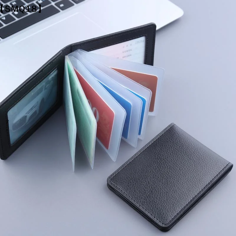 PU Leather Card Holder With Multiple Transparent Card Slots And Durable Design Perfect Daily Business Travel ID Bank Card【SMQ】