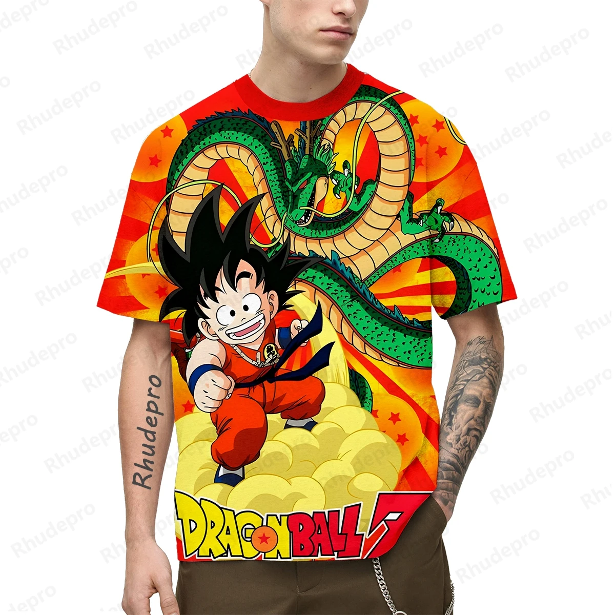 Anime japonês dos homens Dragon Ball Z Goku 3D Impresso T-shirt, infantil Street Leisure Sports Top, Verão, Quente, Novo, 2022