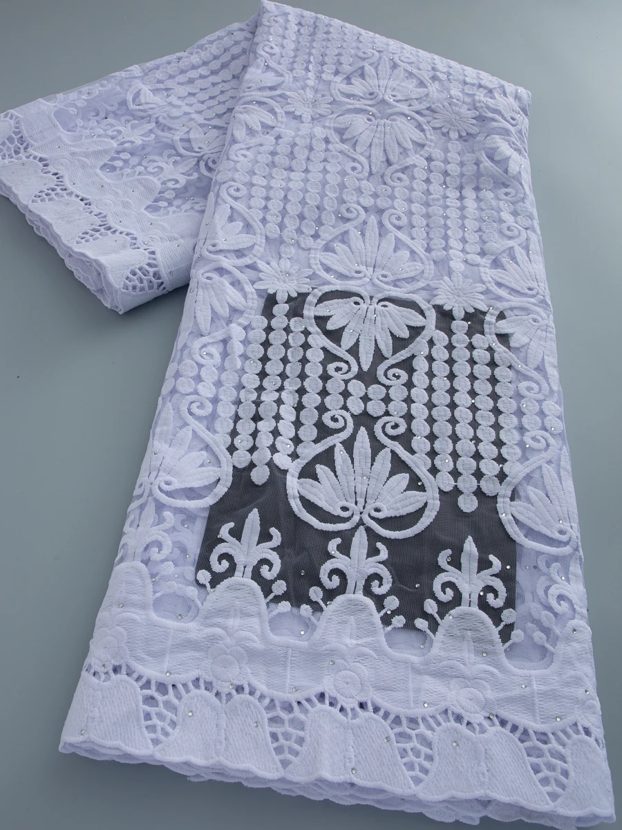 2026-white-mesh-tulle-lace-fabric-with-sequins-5-yards-embroidered-african-milk-silk-lace-fabric-high-quality-for-dress-sewing