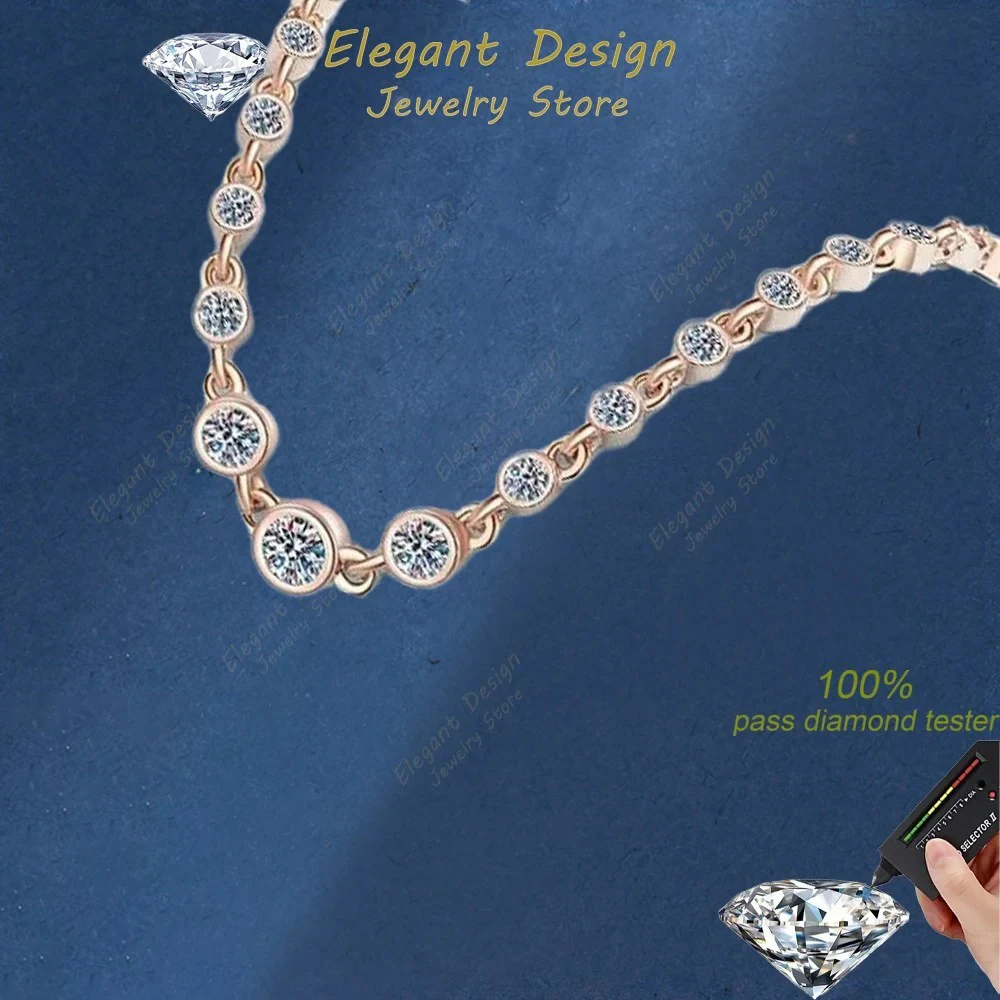 

Daughter Adult's Day Gift Bubbles Bracelets 18K White/Rose Gold 0.84CT Moissanite Diamond Women Valentine's Day Birthday Gift