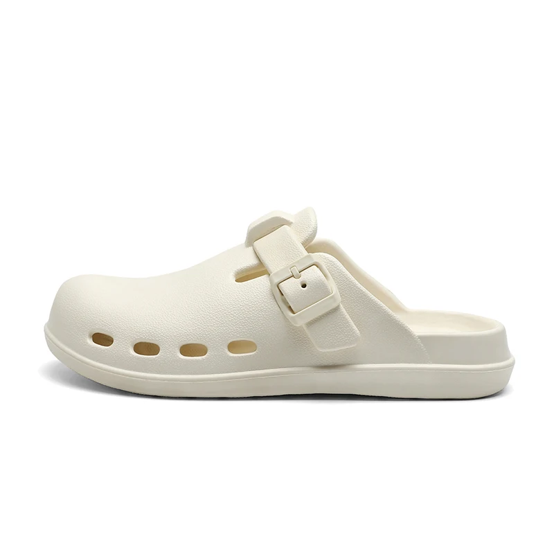 Men's Buckle‑Strap Birken‑Style Clogs, Summer EVA Soft‑Sole Hollow‑Out Breathable Mules, Slip‑On Casual Outdoor Slippers
