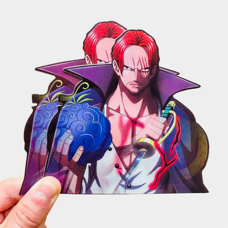 أنيمي قطعة واحدة التدرج شانكس ملصقات ثلاثية الأبعاد تتحرك الحركة ملصقات الشارات مقاوم للماء لسيارة الكمبيوتر اللوحي ملصقات #3