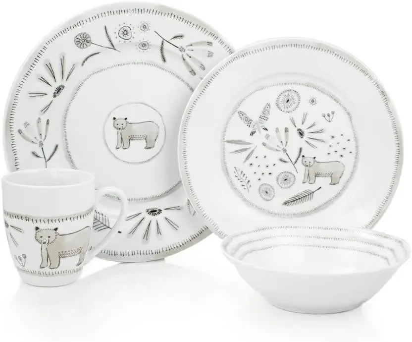 

16-Piece Dinnerware Set with Mugs | Bear With Me