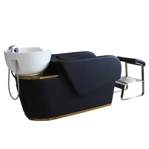 Barber Shop Shampoo Chair for Hair Salon Flushing Bed Ceramic Basin Lying Half High-End Shampoo Chair