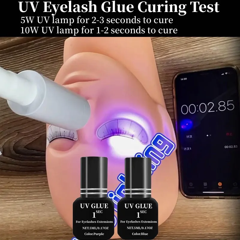 3 Bottles UV Lashes Glue For Eyelashes Extension Supplies Waterproof Lasting 1S Quick Dry Adhesive No Irritant Korean Makeup Too