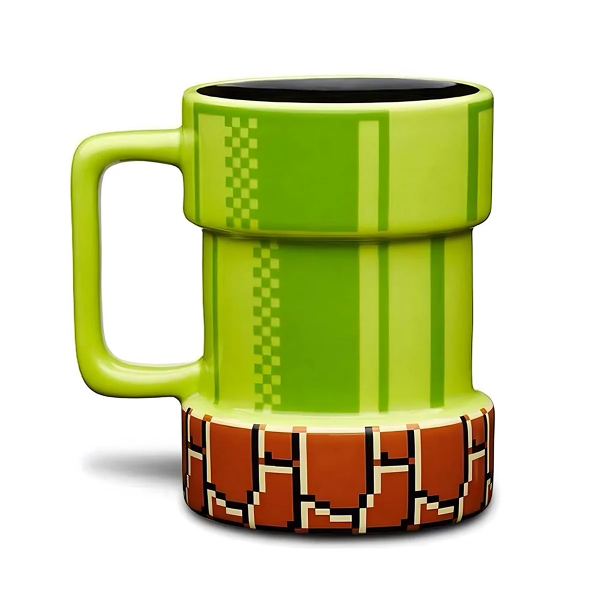 Warp Pipe Cup Ceramic Coffee Mug Gift for Gamer, Dad, Coffee Lover for Cappuccino, Latte Pipe Mouth Pixel Water Cup